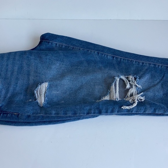 Old Navy O.G. High-Waisted O.G. ripped distressed blue jeans button close - Picture 12 of 16